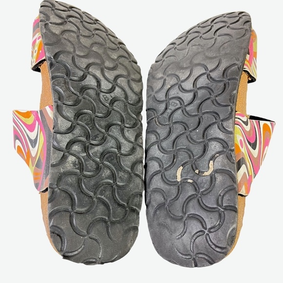 PAPILLIO BIRKENSTOCK Arizona Print Genuine Leather Slides Sandals Slip On sz 6 - Picture 15 of 16